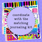 Colorful planner stickers with text on a purple background