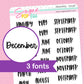 Monthly Script Stickers - SMALL