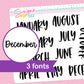 Monthly Script Stickers - LARGE