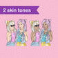 Moonie Magic (2 skin tones)- Full Page Sticker