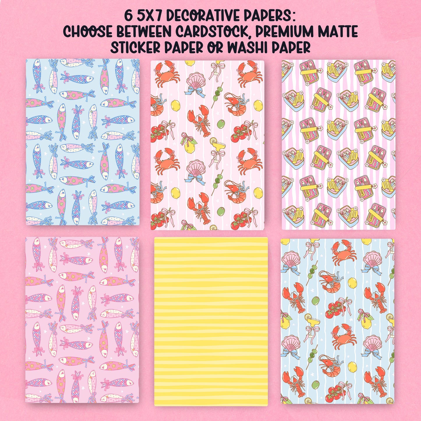 Coastal Coquette Paper Pack - choose your paper - PPK109