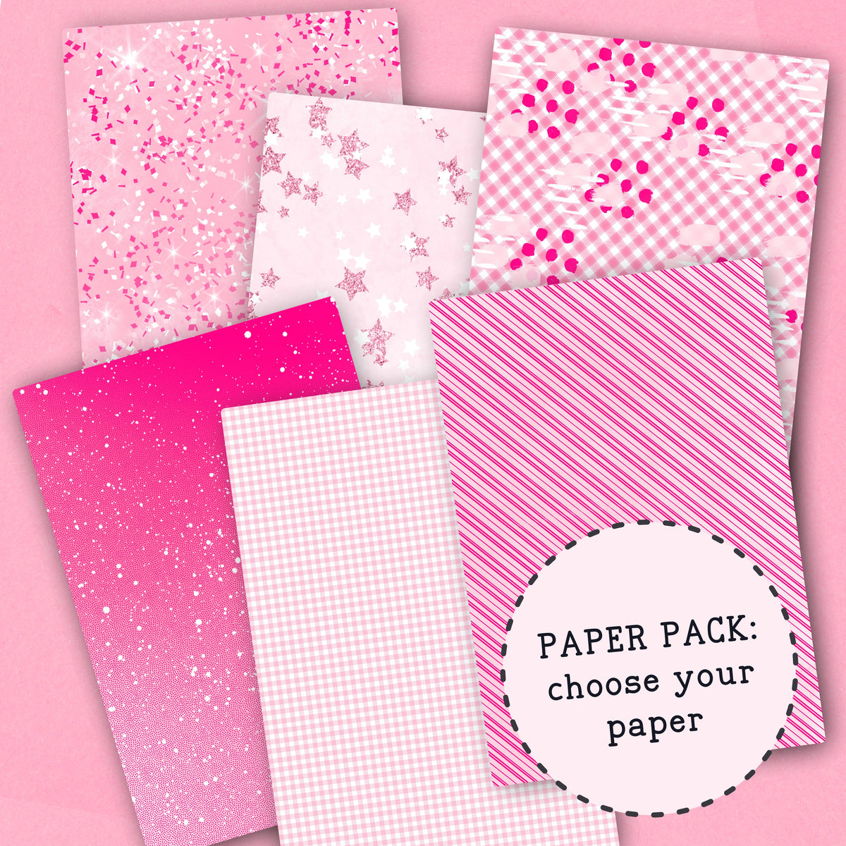 Pink Peppermint Paper Pack - choose your paper - PPK137