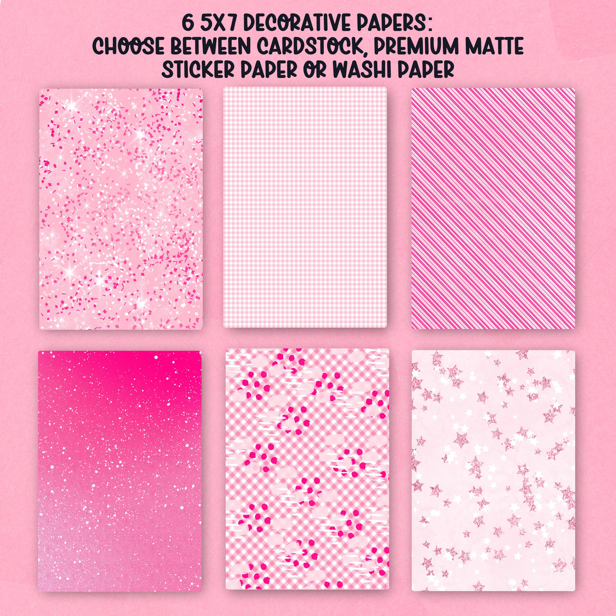 Pink Peppermint Paper Pack - choose your paper - PPK137
