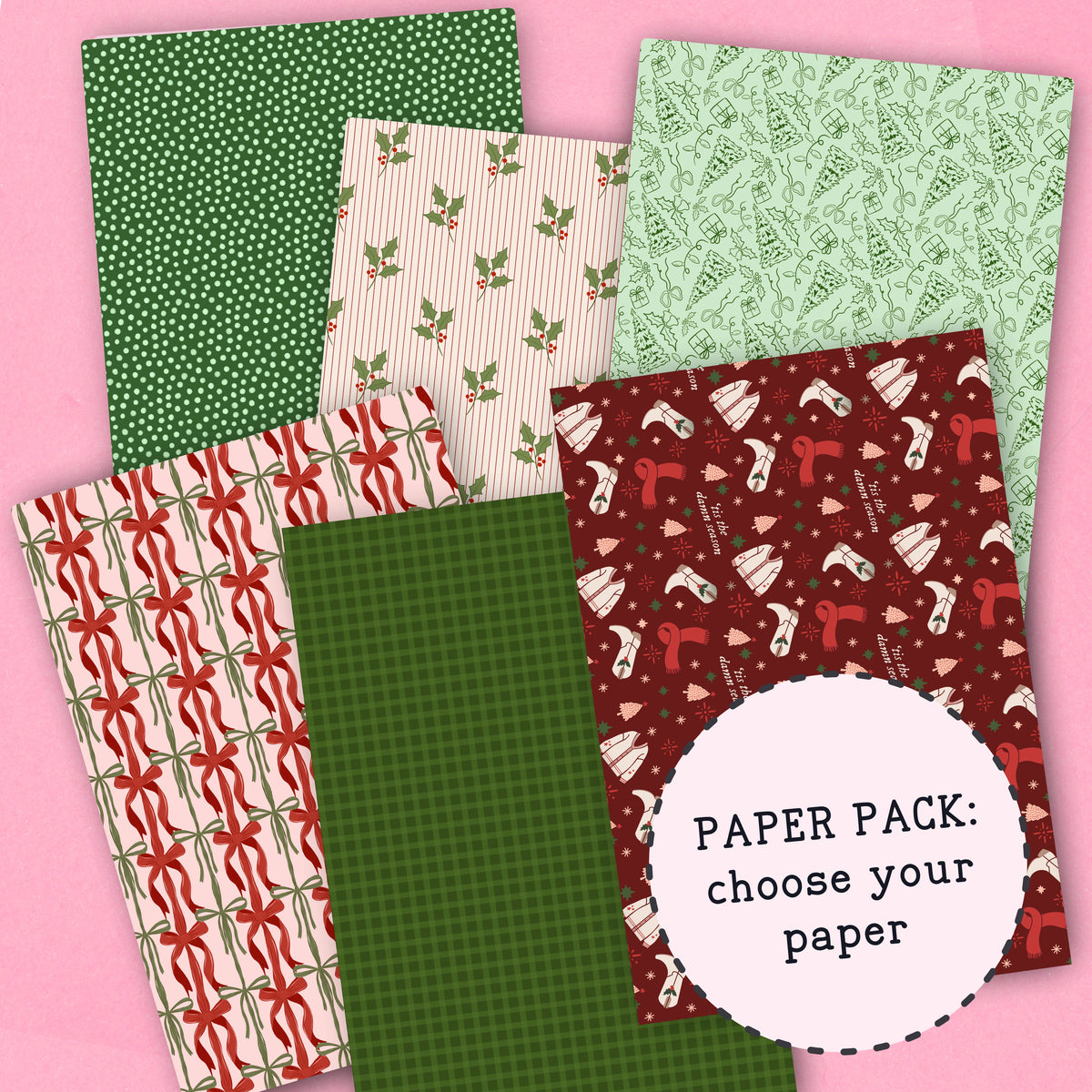 Xmas Tree Farm Paper Pack - choose your paper - PPK140