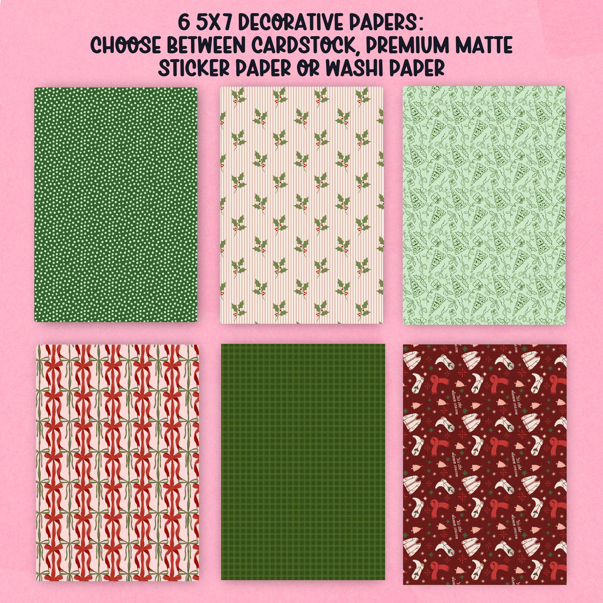 Xmas Tree Farm Paper Pack - choose your paper - PPK140