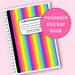 Rainbow Stripe - Reusable Sticker Book - 5x7 or 4x6