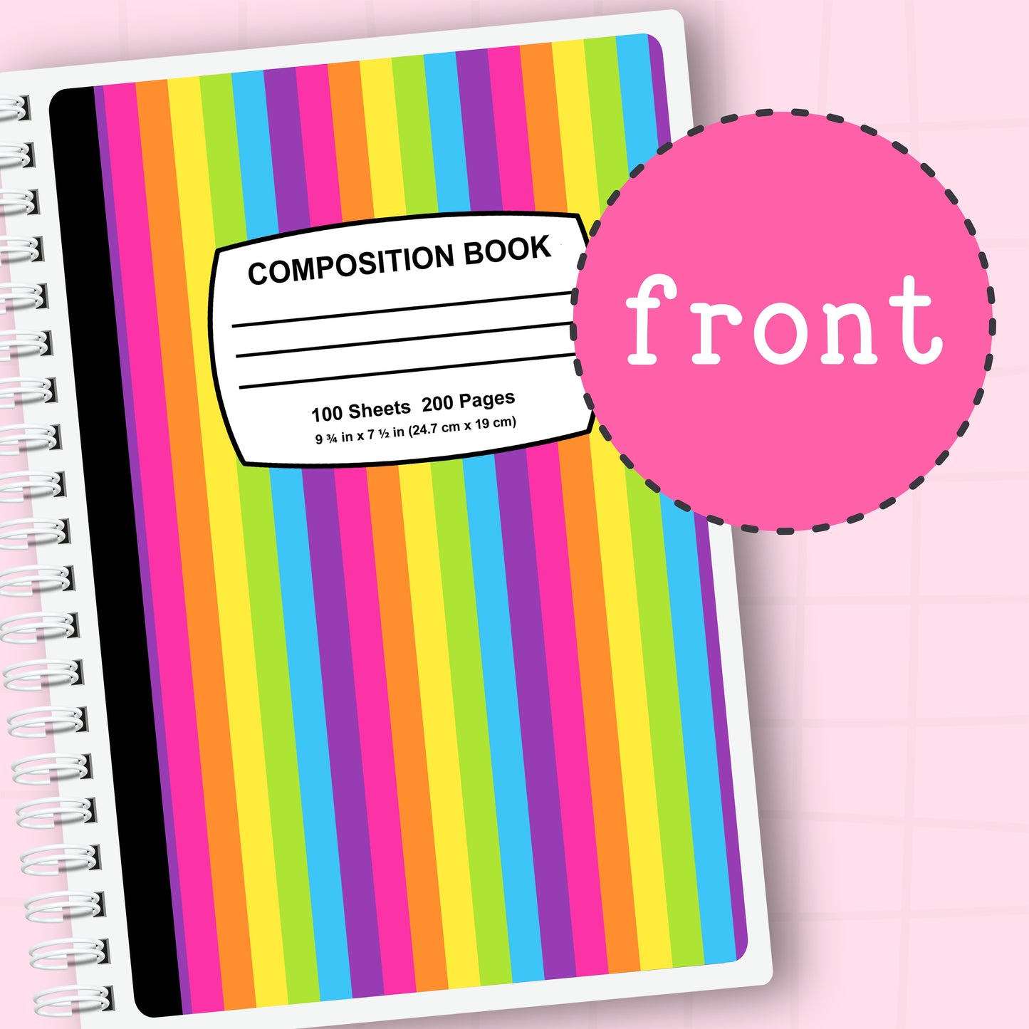 Rainbow Stripe - Reusable Sticker Book - 5x7 or 4x6