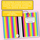 Rainbow Stripe - Reusable Sticker Book - 5x7 or 4x6
