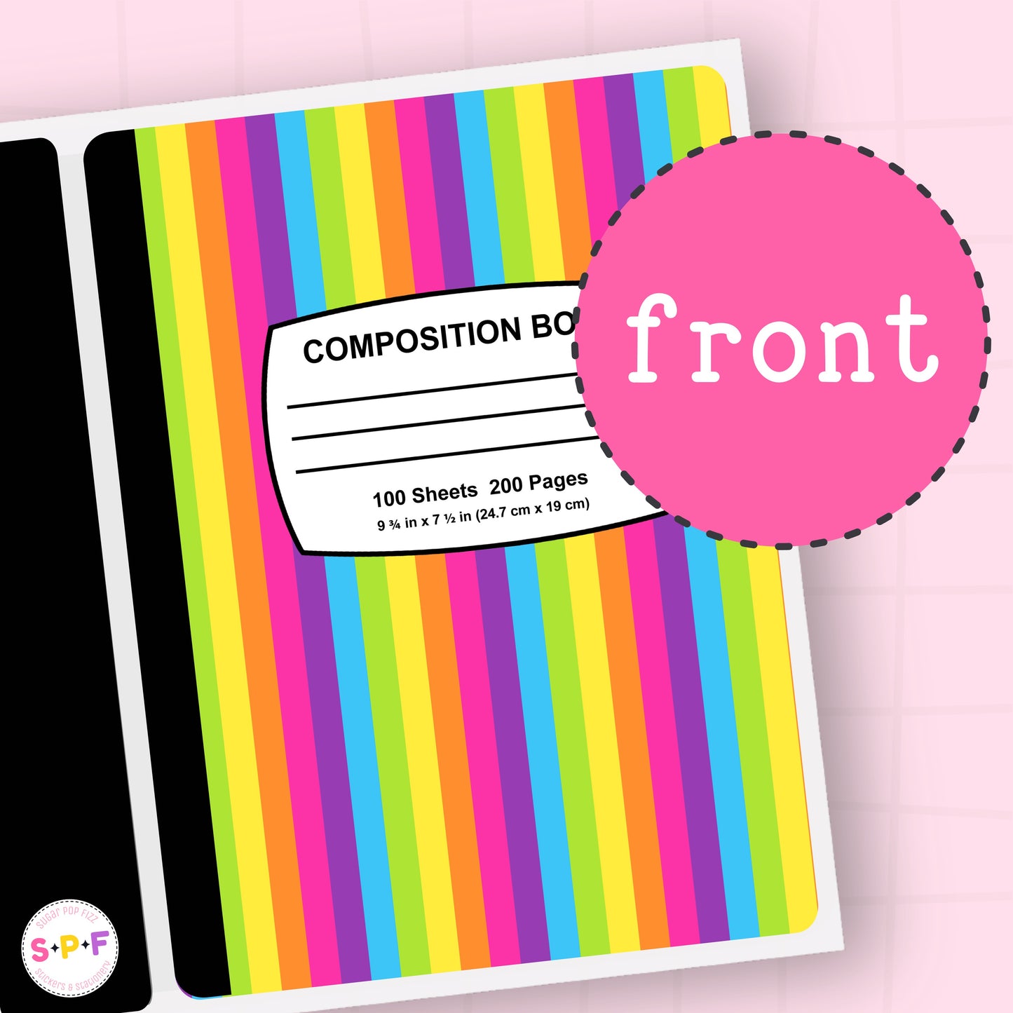 Rainbow Stripe - Sticker Storage Album - 6x8 or 4x6