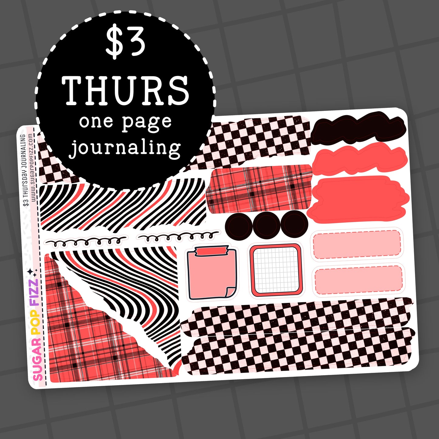 Red Check - $3 Thursday - Journaling