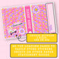 Sticker Keeper planner with colorful design on a pink background