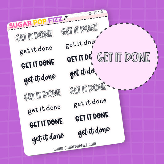 Get It Done Script Stickers (4 fonts) - S104