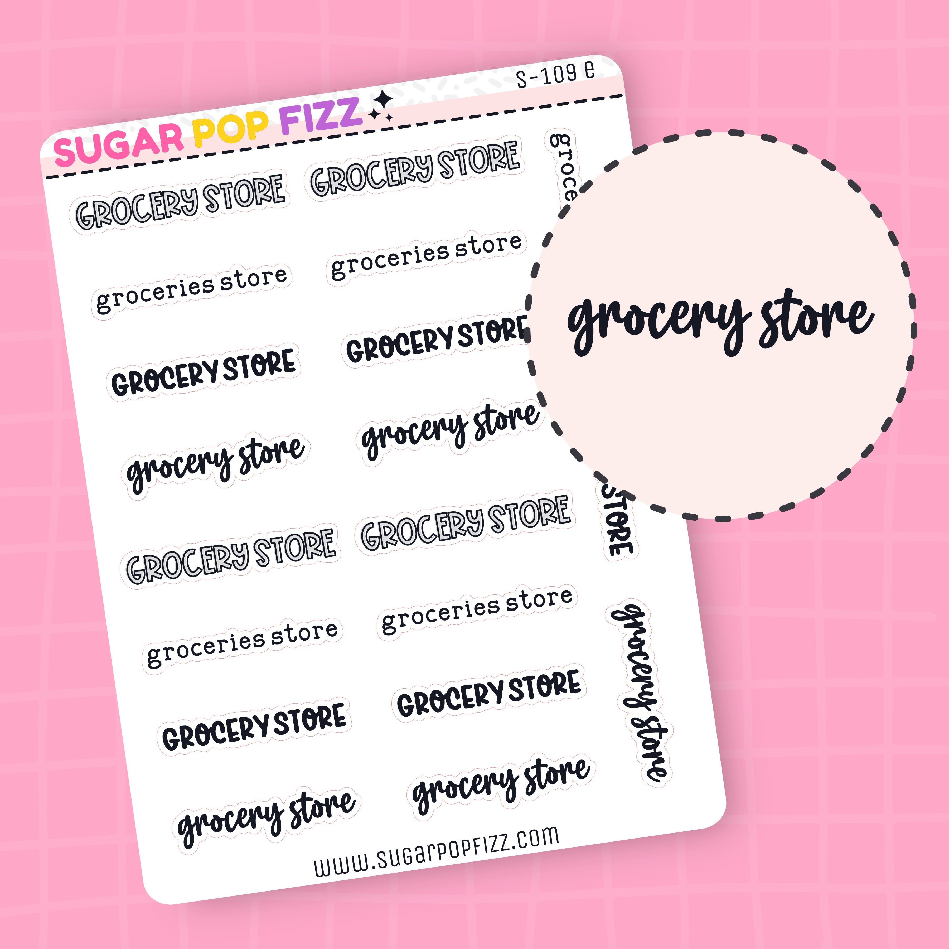 Our Store Fancy Script Grocery Store Script Stickers (4 fonts) - S109 – Sugar Pop Fizz