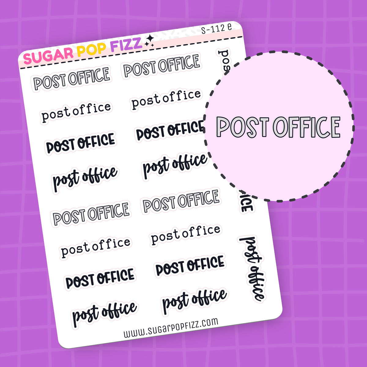 Post Office String Post Office Script Stickers (4 fonts) - S112 – Sugar Pop Fizz