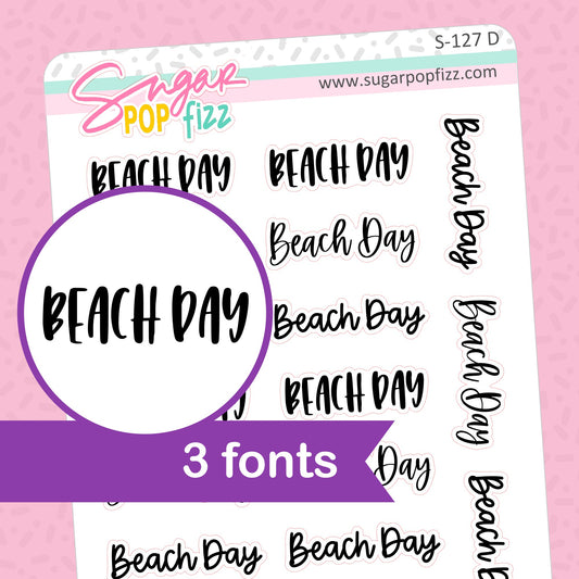 Beach Day Script Stickers - S127
