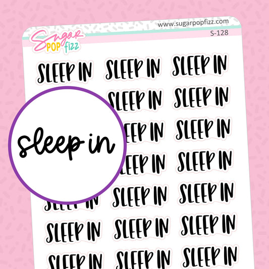 Sleep In Script Stickers - S128