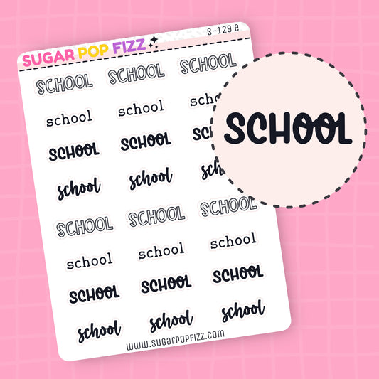 School Script Stickers (4 fonts) - S129