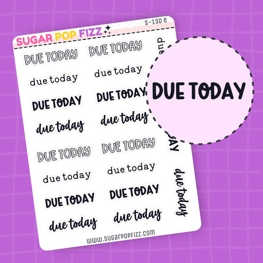 Due Today Script Stickers (4 fonts) - S130