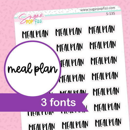 Meal Plan Script Stickers - S135