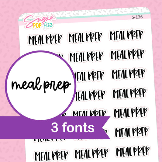 Meal Prep Script Stickers - S136