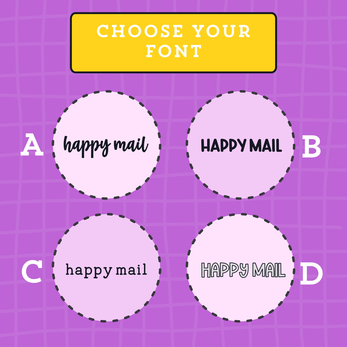 Mail Script Decal Ribtable Happy Mail Script Stickers (4 fonts) - S144 – Sugar Pop Fizz