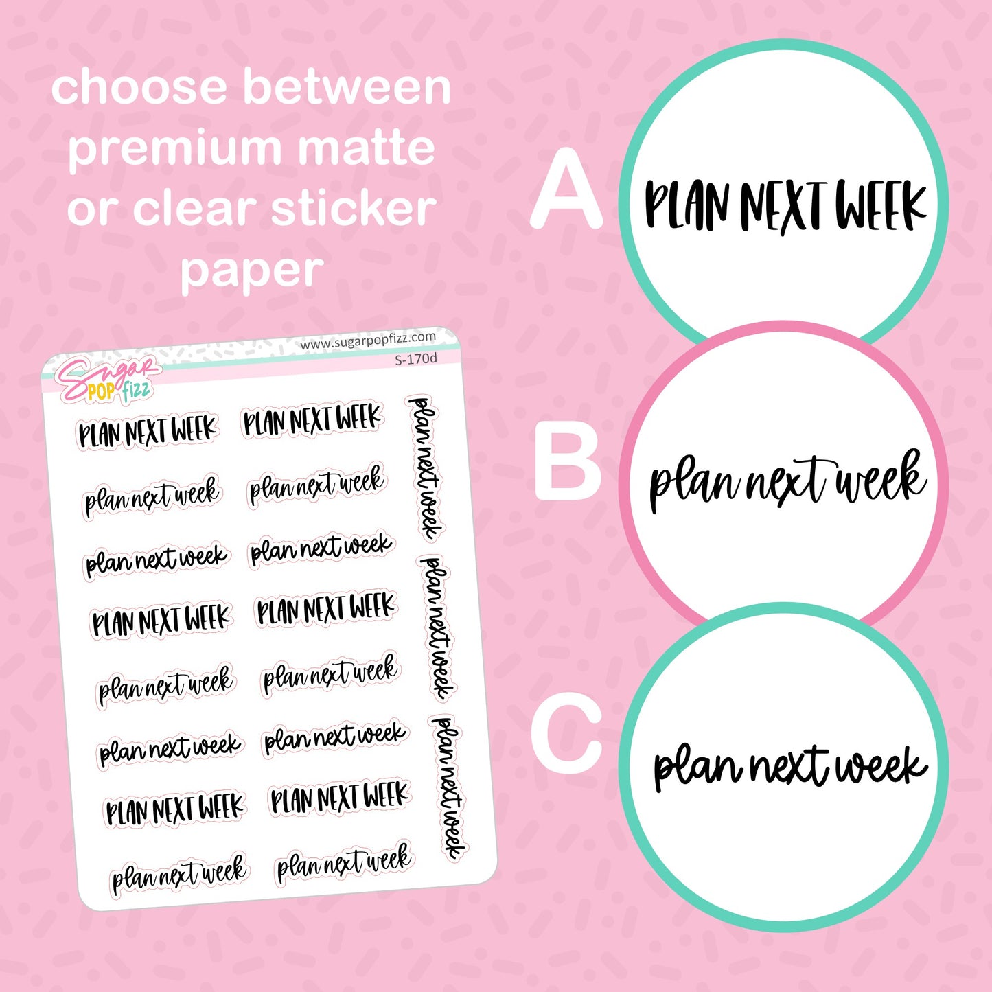 Plan Next Week Script Stickers - S170