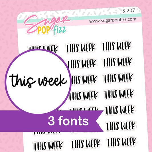 This Week Script Stickers - S207