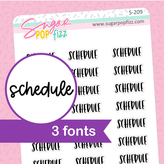 Schedule Script Stickers - S209
