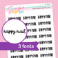 Happy Mail Script Stickers - S210