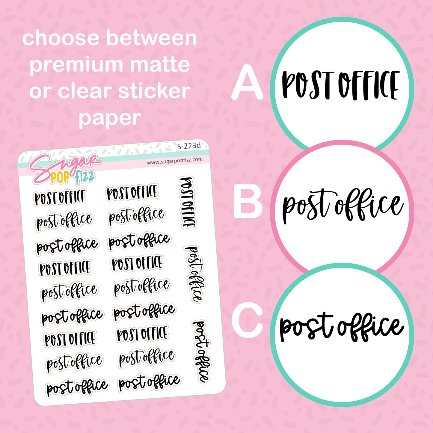 Post Office Script Stickers - S223