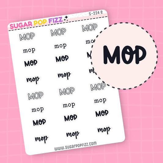 Mop Script Stickers (4 fonts) - S224