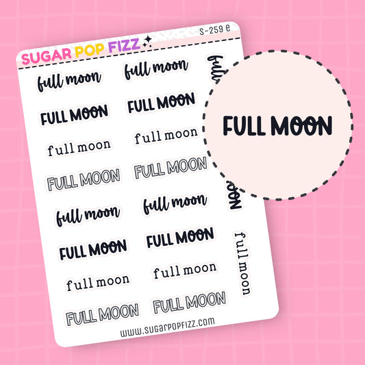 Full Moon Script Stickers (4 fonts) - S259