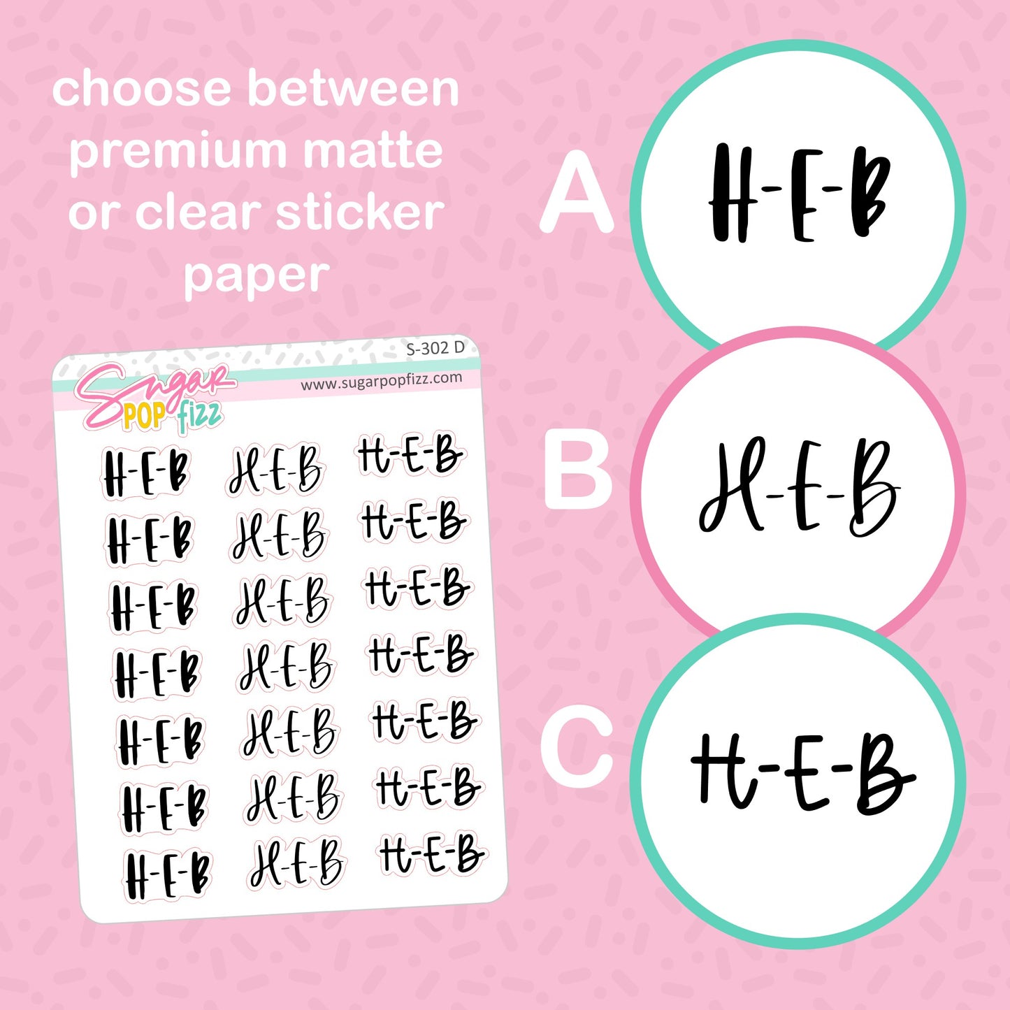HEB grocery Script Stickers - S302