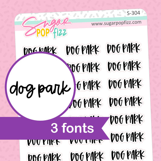 Dog Park Script Stickers - S304