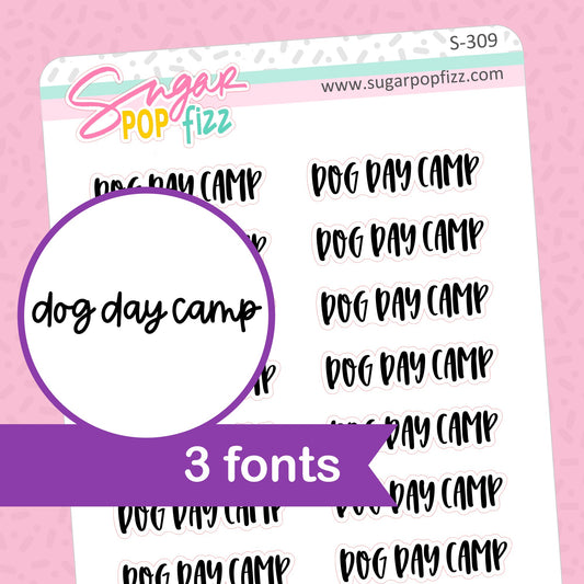 Dog Day Camp Script Stickers - S309