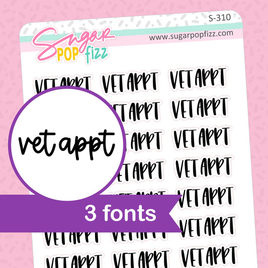 Vet Appt Script Stickers - S310