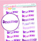 Dreamer - 3 year Anniversary Script Stickers - S311