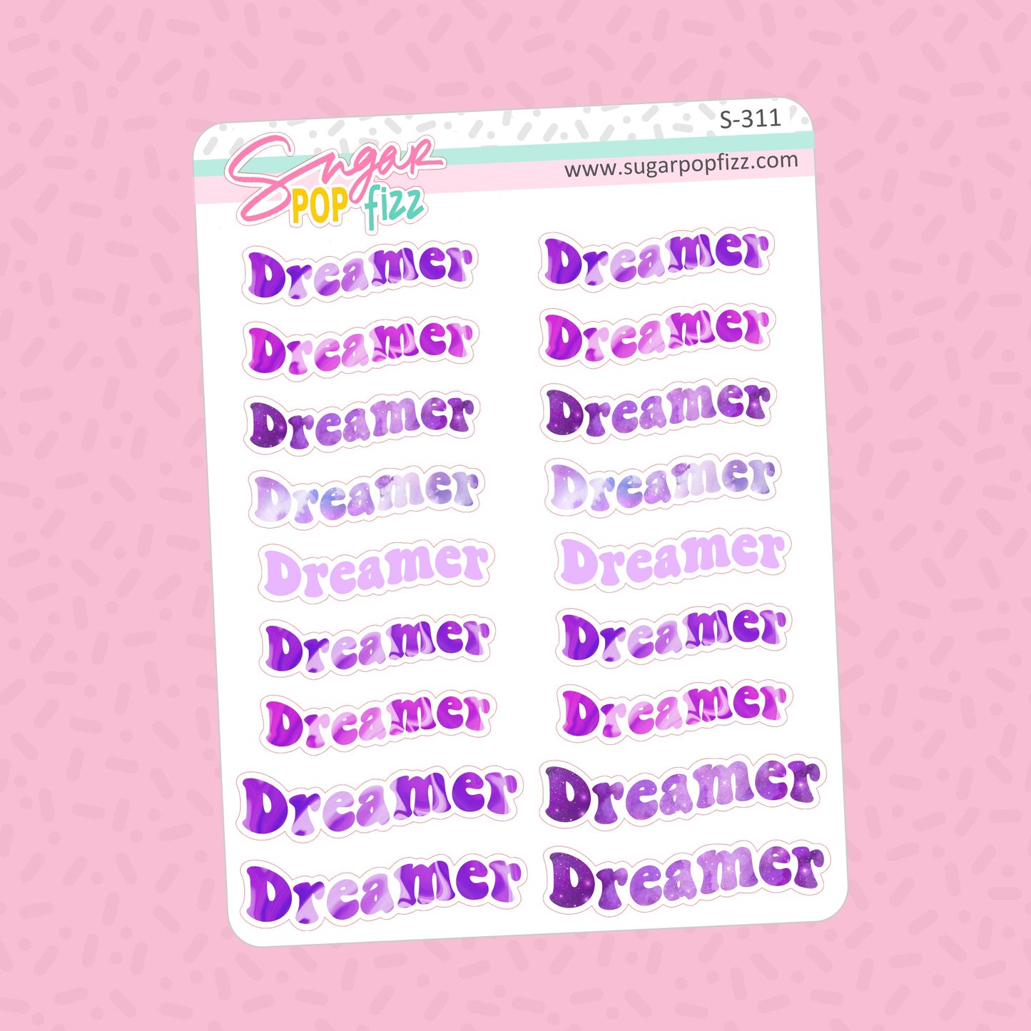 Dreamer - 3 year Anniversary Script Stickers - S311