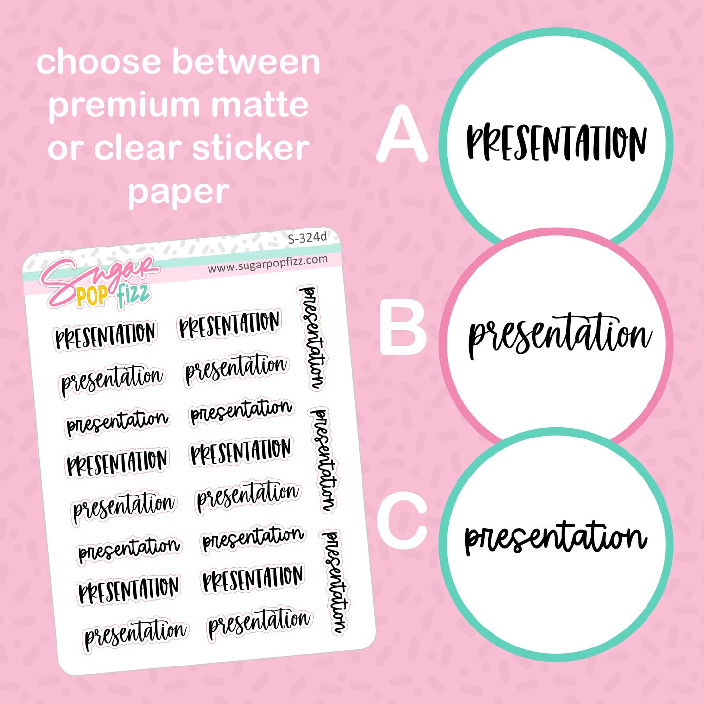 Presentation Script Stickers - S324