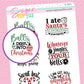 Snarky Holiday Sampler Script Stickers - S342