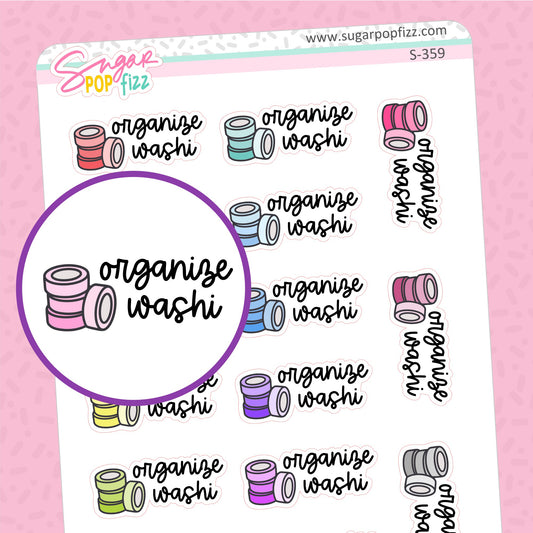 Organize washi Script Stickers - S359