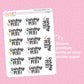 Sunday Reset Script Stickers - S364