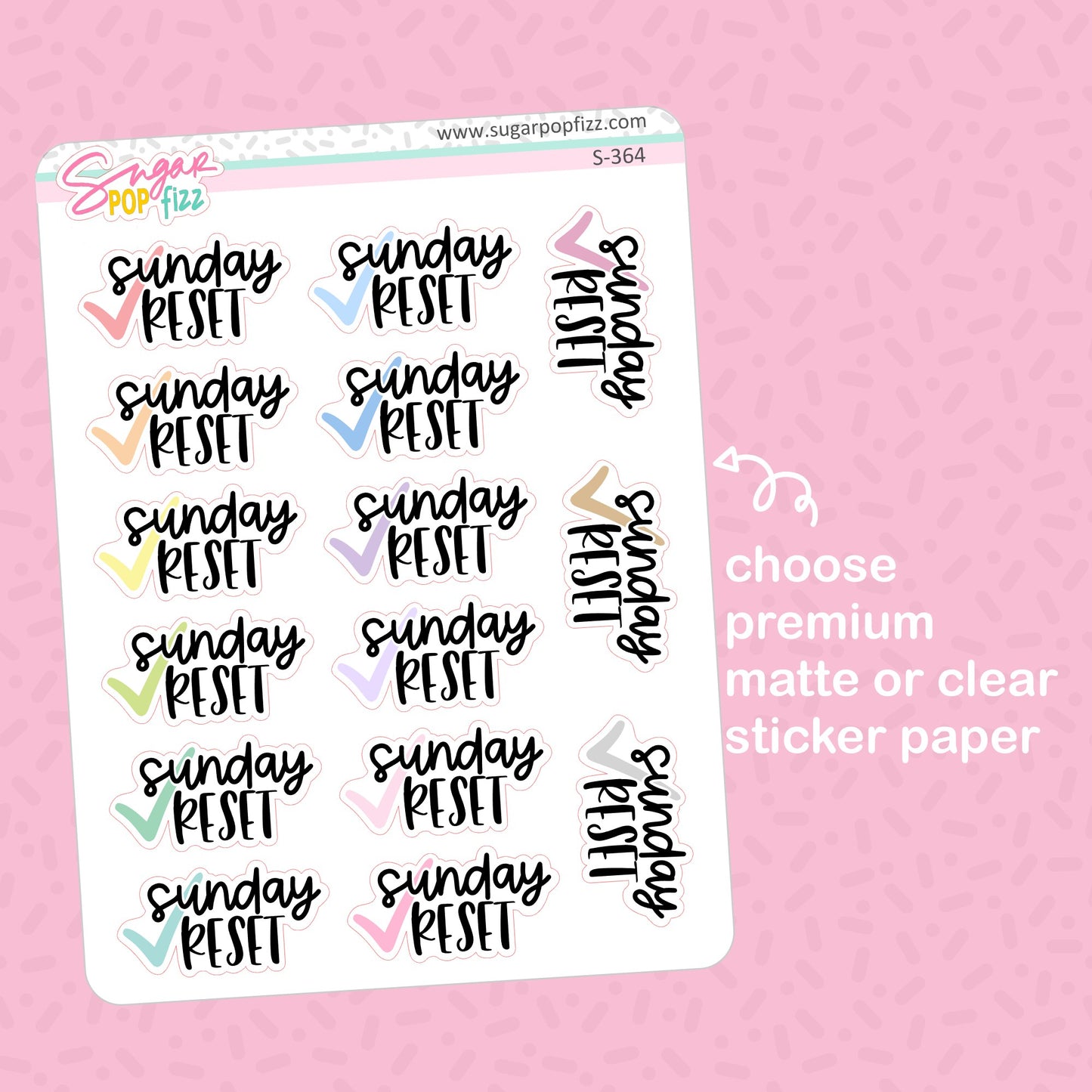 Sunday Reset Script Stickers - S364