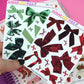 Red Bows Deco Stickers - DBT140