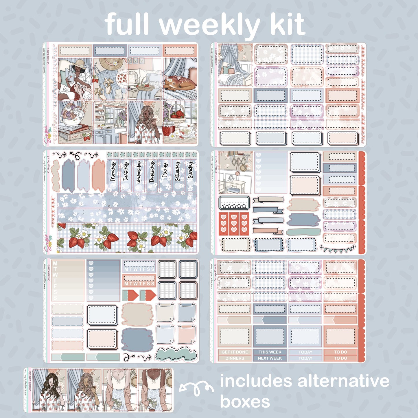 Cottage Core Standard Vertical Weekly Kit