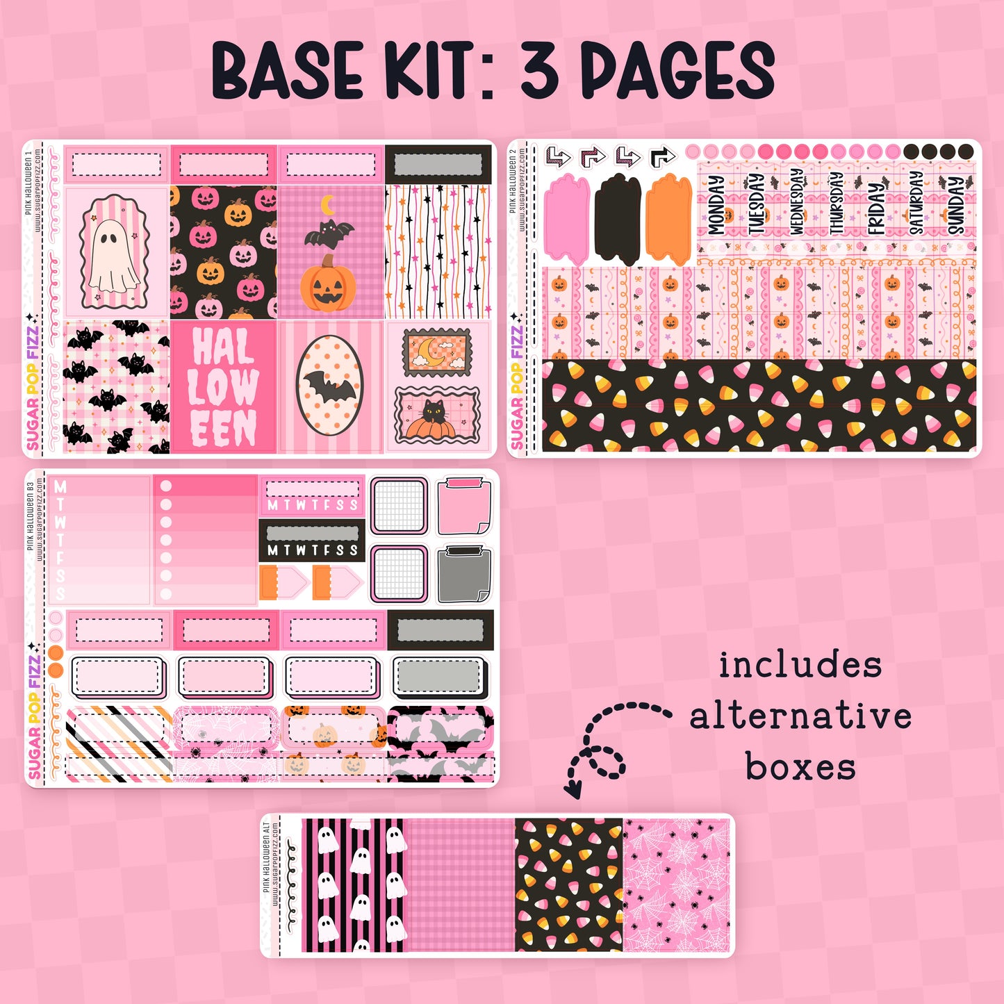 Pink Halloween Standard Vertical Weekly Kit