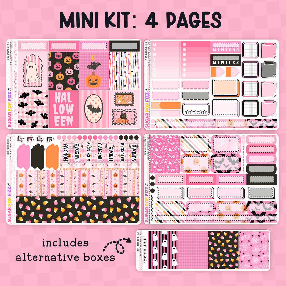 Pink Halloween Standard Vertical Weekly Kit