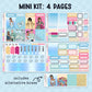 Collection of decorative planner stickers with various designs themed around the movie cinderella with brandy and whitney houston on a blue background. Stickers include functional and decorative full box stickers. Text that reads "mini kit: 4 pages" and "includes alternative boxes"