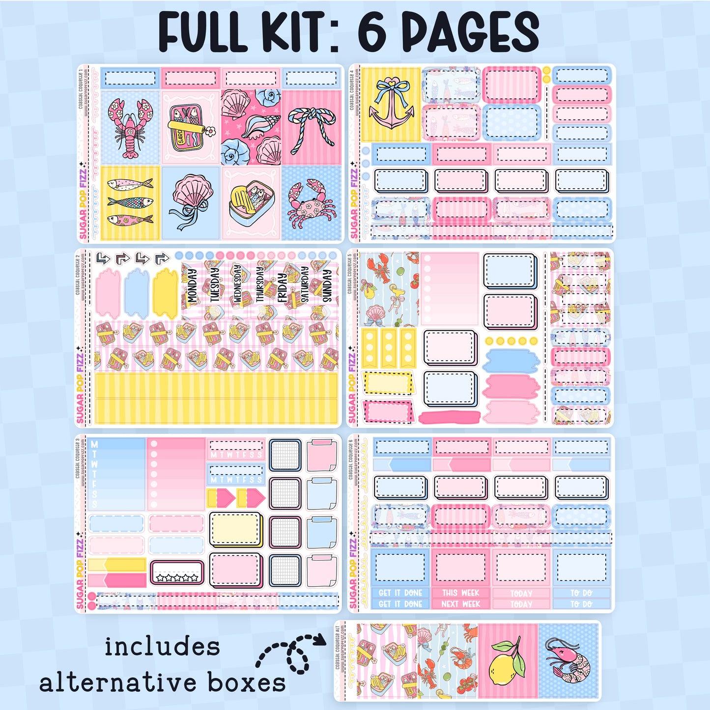 Coastal Coquette Standard Vertical Weekly Kit
