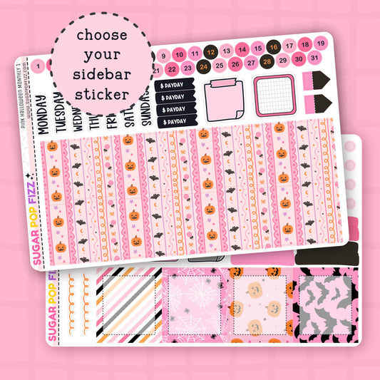Pink Halloween Standard Vertical Monthly